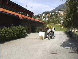 Preparing to leave Sogndal youth hostel